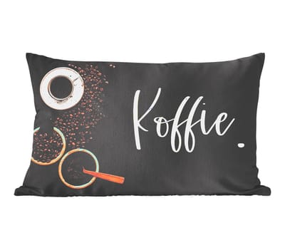 Sierkussens - Kussentjes Woonkamer - 60x40 cm - Spreuken - Koffie - Quotes