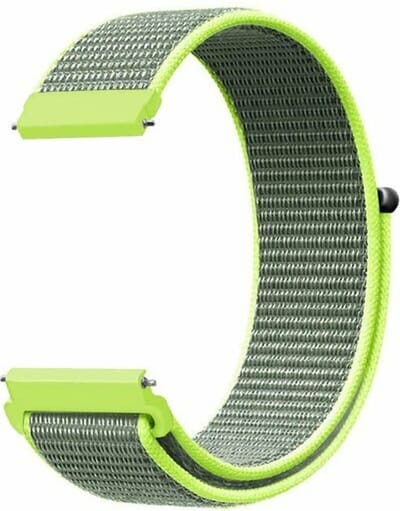By Qubix - 20mm - Sport Loop nylon bandje - Neon groen - Geschikt voor Huawei watch GT 2 (42mm) - Huawei watch GT 3 (42mm) - Huawei watch GT 3 Pro (43mm)