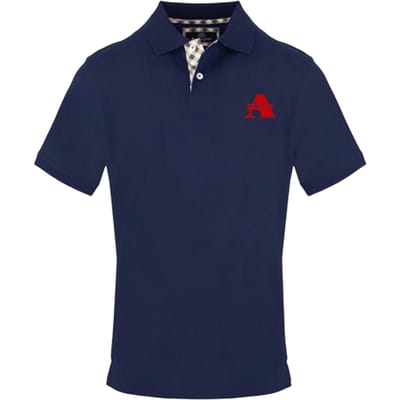 Aquascutum Geweven, geborduurd poloshirt voor heren (Marine)