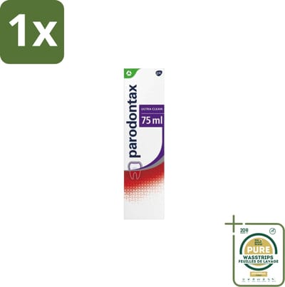 1 x Parodontax – Tandpasta – Ultra Clean – 75 ml- Tandpasta - Tandplak - Tandvlees - Bloedend Tandvlees - Fluoride