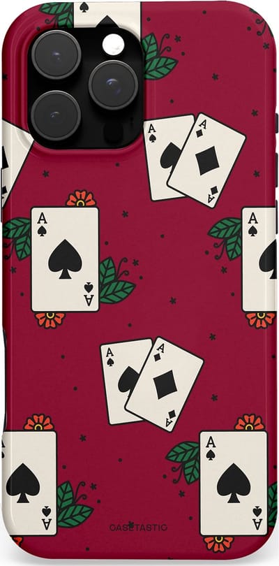 Casetastic Hoesje Geschikt voor Apple iPhone 16 Pro Max Magsafe - Stijlvolle Beschermende Duo-layer Case - Casino Aas