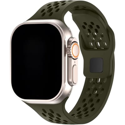 123watches Sprint bandje - siliconen - groen - 38 · 40 · 41 & 42 mm - Geschikt voor Apple Watch series 1/2/3/4/5/6/7/8/9/10/11/12/SE/SE2/SE3