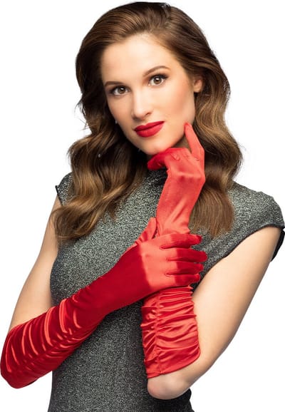 Boland - Paar handschoenen Hollywood rood Rood - Volwassenen - Vrouwen - Showgirl - Glitter and Glamour