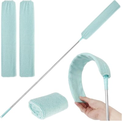 Intrekbare Stofreiniger - Plumeau Flexibel - Stof Verwijderen - Platte Flexibele Borstel - 94 cm - Lichtgroen