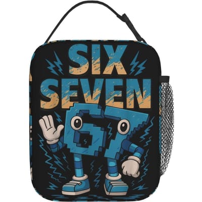 67 Zes Zeven 6-7 Grappige Italiaanse Brainrot Thermisch Geïsoleerde Lunchtas voor School Draagbare Bento Box Thermische Koeler Lunchboxen One Size