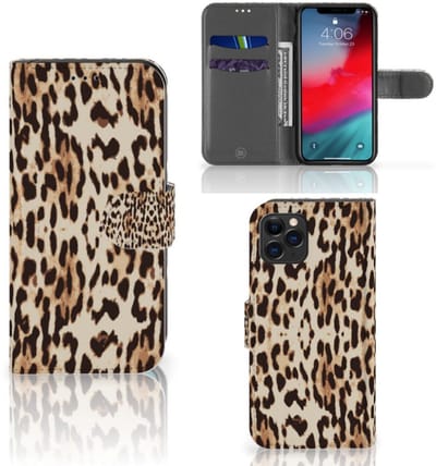 Apple iPhone 11 Pro Telefoonhoesje met Pasjes Leopard