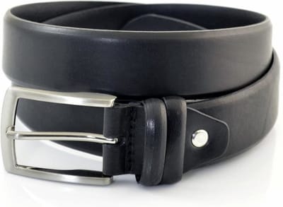 Heren Riem volnerf Leer zwart - 3.5 cm Breed - Broekriem - Nette Riem - Pantalon Riem - Maat: 105 / Totale lengte 120 cm - Echt Leer