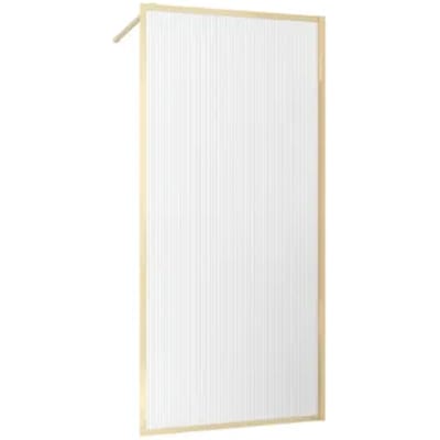 Inloopdouchewand Golden Edge 90 Geribbeld Glas