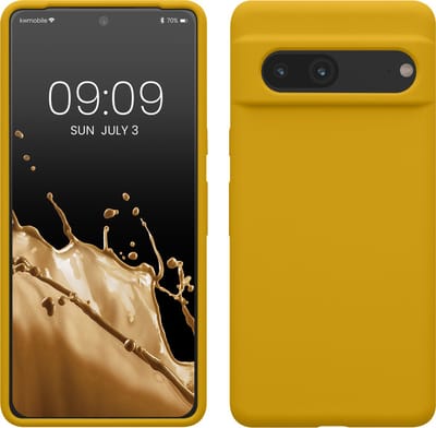 kwmobile telefoonhoesje geschikt voor Google Pixel 7 - Hoesje met siliconen coating - Smartphone case in honinggeel