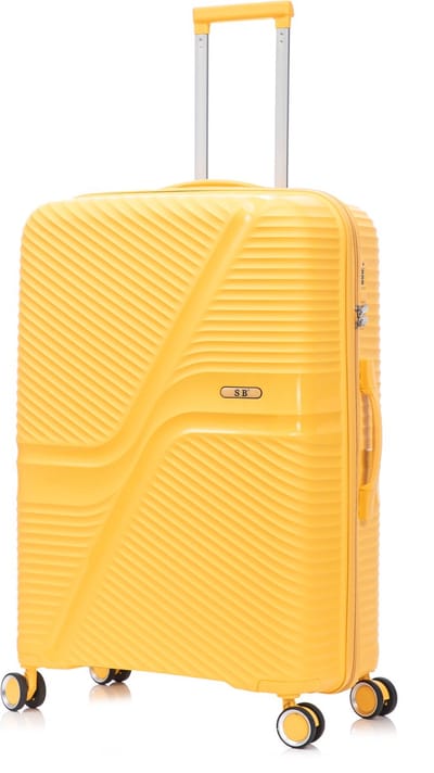 SB Travelbags Bagage koffer 75cm 4 dubbele wielen trolley - Geel