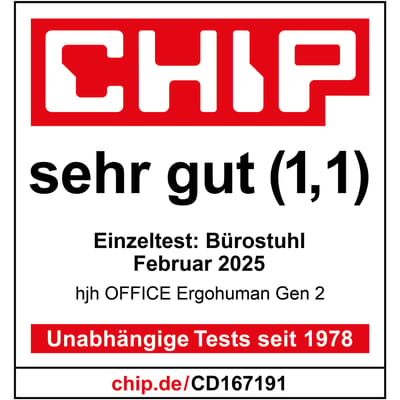 Bureaustoel / Directiestoel ERGOHUMAN PLUS LEGPRO GEN2 Netstof zwart hjh OFFICE