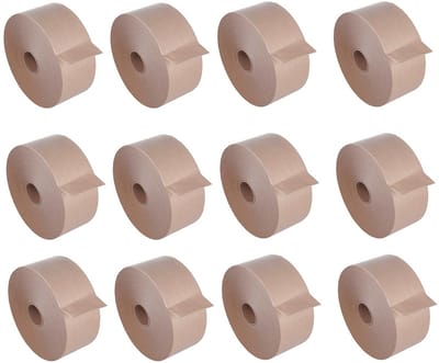 Watergeactiveerd Kraftpapier Tape 6 Rollen 70mm x 150m Versterkt voor Verzegelen