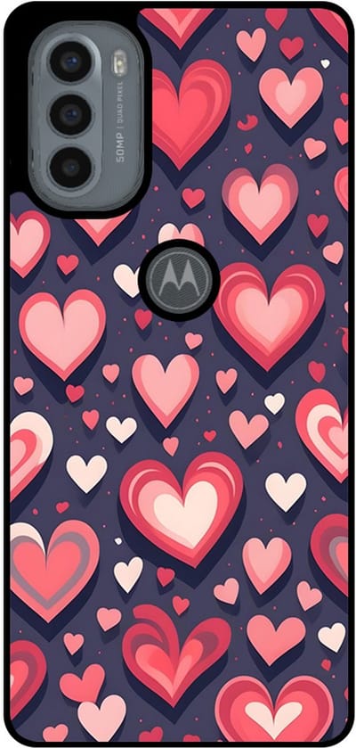Smartphonica Telefoonhoesje Geschikt voor Motorola Moto G31 / G41 met Hartjes Opdruk - TPU Backcover Case With Heart Design geschikt voor Motorola Moto G31;Motorola Moto G41