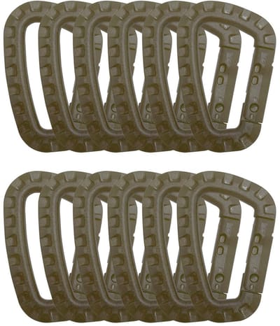 Unyqoos® Set van 12 D-vormige kunststof karabijnhaken voor veelzijdig gebruik en gemak