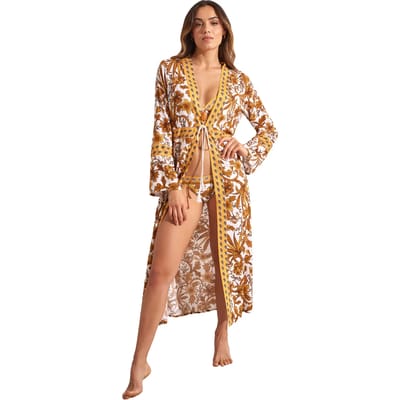 Dames lange strandkimono Selmark Acanthus