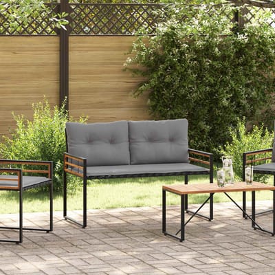 vidaXL - Houten - Laagbank - 114 - x - 55 - x - 77 - cm - Lichtgrijs - Rechthoekig