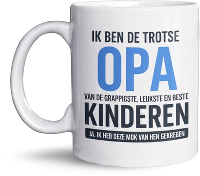 NietMokken.nl - Opa mok – Grappige beker voor opa – Grootouder dag mok - Leuk vaderdag cadeau – Mok van kleinkinderen – Opa beker 325ml – Aan beide zijden bedrukt – Koffiemok voor opa