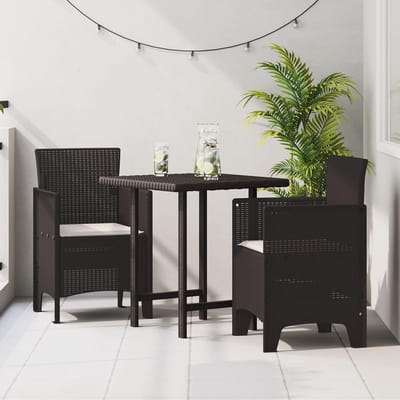 Tuinstoelen met kussens - Buitenstoelen set - Ontspannen buiten zitten - Lichtgewicht UV-bestendig - Set van 2 - Bruin