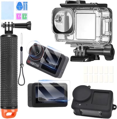 Complete Accessoire Set voor OSMO Action 5 Pro met Waterdichte Duikbehuizing, Drijvende Handgreep en Beschermfolie voor Lens en Behuizing