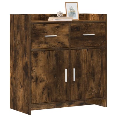 vidaXL - Dressoir - Gerookt - eiken - 75 - x - 36 - x - 80 - cm - Bewerkt - hout