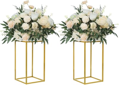 Gouden Bruiloft Bloem Stand - 2Pack Geometrische Vaas voor Party en Thuis Decoraties