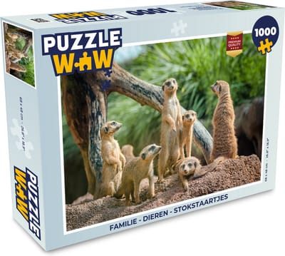 Puzzel Familie - Dieren - Stokstaartjes - Legpuzzel - Puzzel 1000 stukjes volwassenen