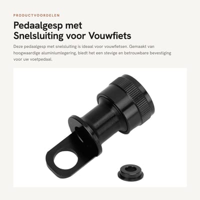 Dailygoods- Pedaalgesp met Snelsluiting - Vouwfietsbevestigingszadel - Aluminiumlegering - Lichtgewicht - Duurzaam - Geschikt voor Voetpedaal - Fietsaccessoire