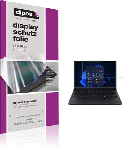dipos – 2x Beschermfolie geschikt voor Lenovo Thinkpad E14 Gen7 14 Zoll | Krasbestendige & heldere Screenprotector Ultra-Thin