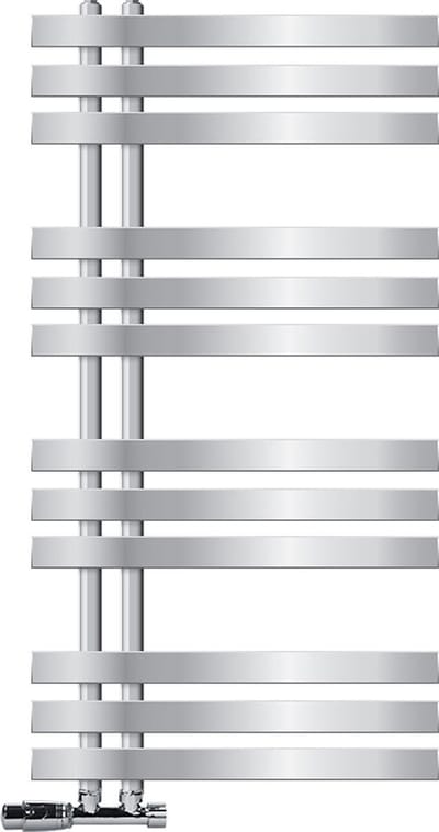 Badkamer radiator middenaansluiting 500x1000 mm chroom met wandaansluitset LuxeBath