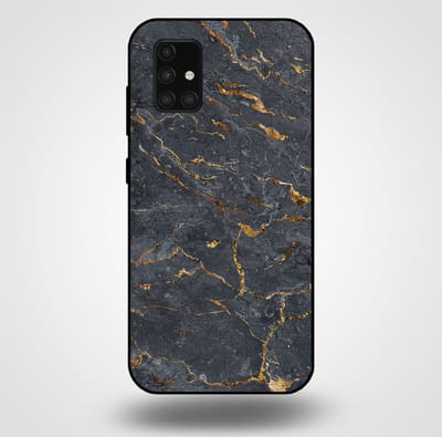 Smartphonica Telefoonhoesje voor Samsung Galaxy A71 5G met marmer opdruk - TPU backcover case marble design - Goud Grijs geschikt voor Samsung Galaxy A71 5G