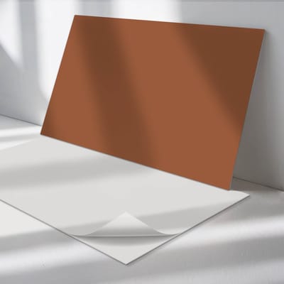 Wallfluent Vinyl Tegels - Kleur Bruin Zelfklevende PVC Tegels - 40 cm x 20 cm - Uniform Vinyl Tegels - Set van 10 - Rechthoek PVC Tegels - Patroon Plaktegels - Vinyl Vloer Tegels - Plaktegels Keuken en Badkamer