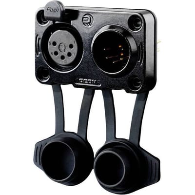 Rean AV RRX5MF-Z-012-1 XLR-connector Stekker, inbouw, Bus, inbouw Aantal polen: 5 Zwart 1 stuk(s)
