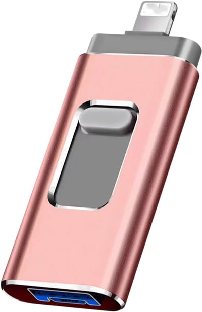 USB Flash Drive 64GB USB 3.0 Geheugenstick – Externe Opslag, geschikt voor iPhone, Telefoon, Android, Type-C & Windows 4-in-1 USB Stick - Roze