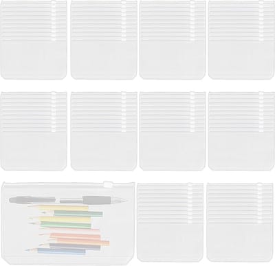 Duurzame A6 Doorzichtige Zipper Binder Tassen voor Organisatie van Kaarten en Documenten - 100 Stuks, 6 Gaten, Budgetvriendelijk