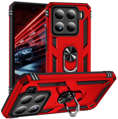 Coverup Hoesje - Geschikt voor Xiaomi 15 Hoesje - Coverup Armor Ring Kickstand Back Cover - Rood