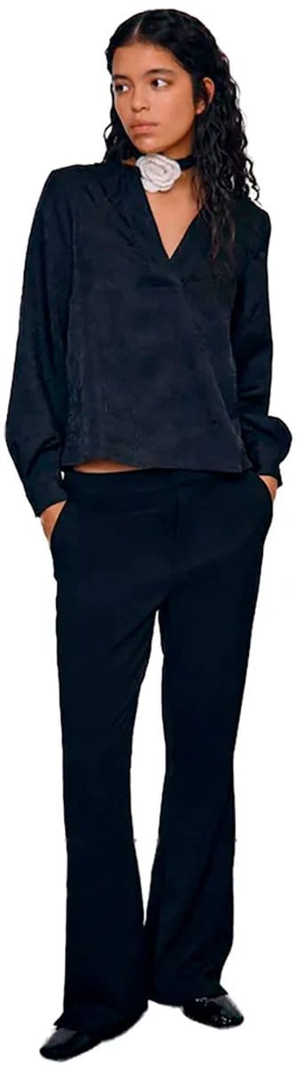 Object Objlisa Mw Flared Pants Broeken Dames - Zwart - Maat 38