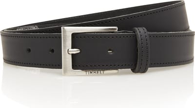 Timbelt Leren Riem - Nette Heren Riem - Rondom Gestikt - Taille Maat tot 105 - Totale Lengte 120 cm - Pantalon riem - Zwart
