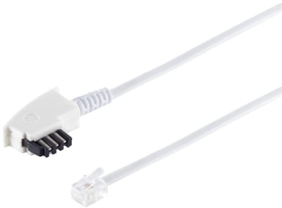 TAE-F - RJ11 telecom kabel | universeel (oud + nieuw) | wit | 3 meter