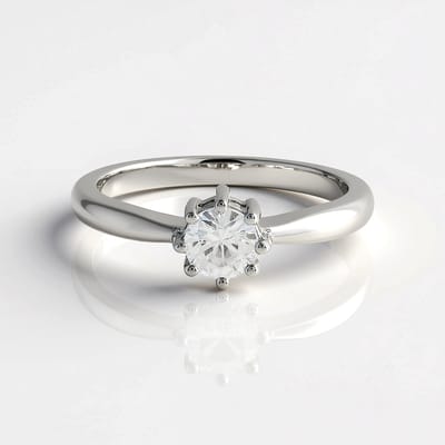Cavill - Zilveren Ring Geplatineerd - 925 Sterling Zilver - 0,56 ct Ronde Briljant Cambodjaanse Zirkoon - Elegant Tijdloos Dames Sieraad