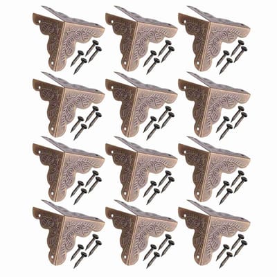 Dailygoods- Hoekprotector 12 Stuks - Decoratieve Hoekbeschermers - Metalen Hoekbeschermers - Zijlengte 2,4 cm - Bescherming voor Meubels - Uitstekende Afwerking - Hoekbeschermer