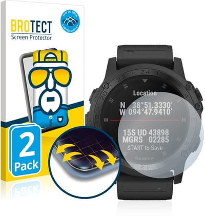 BROTECT - Screenprotector voor Garmin D2 Charlie / Tactix Charlie - Folie Beschermfolie transparant volledig dekking - 2 Stuks