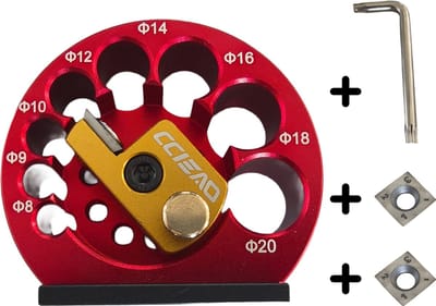 Verstelbare Deuvelmaker 8-Gaten Mal (8 mm–20 mm) met 2 extra Hardmetalen Bladen – Houtbewerking Hulpgereedschap - Deuvel