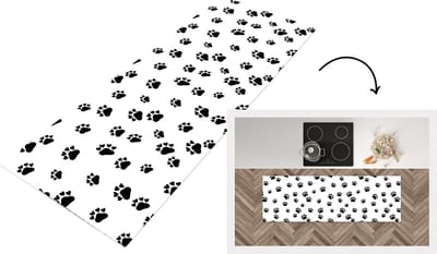 Keukenloper - Loper keuken - Patronen - Kat - Poten - 150x50 cm - Keukenloper vinyl