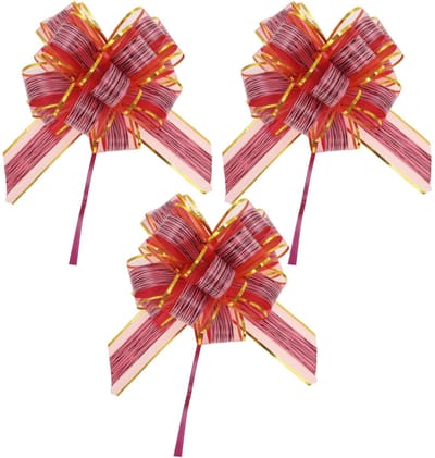 Dailygoods- Geschenkstrikken 3 Stuks - Decoratieve Strikken - Cadeauverpakking - Bruiloften/Verjaardagen - Wijnrood - Duurzaam Ontwerp - Cadeau Strik