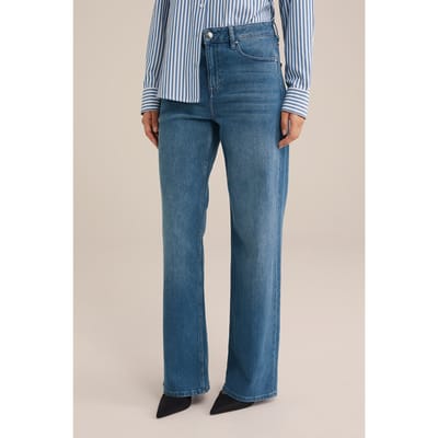 We Fashion 5-pocket High Waist Dark Blue Maat: W36 | Flared Jeans Outlet | Dames | Blauw