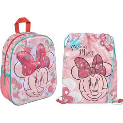 Minnie Mouse tassenset; rugzak en gymtas