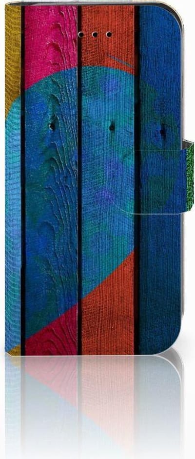 iPhone 7 | 8 | SE (2020) | SE (2022) Book Style Case Wood Heart - Cadeau voor je Vriend