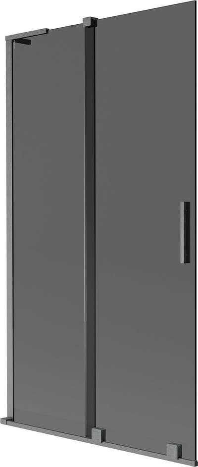 Mexen Velar L badwand 2-delig schuifbaar 100 x 150 , grafiet, geborsteld gun gray - 896-100-003-41-66