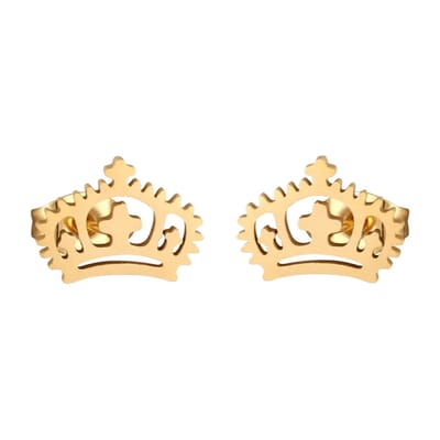 Aramat Jewels | Oorbellen | Gouden Stalen Kroontje Oorbellen | Cadeau Idee | | | |9mm | Staal | Kinderen, Volwassenen | Verkleurd niet