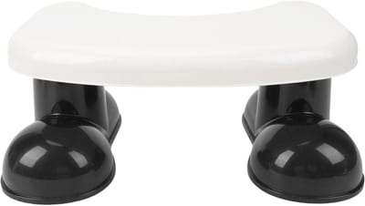 Toiletkruk Volwassenen - Opstapje Badkamer - Comfortabel Toiletbezoek - Antislip Voetsteunen - 39.5 cm Diep - Zwart